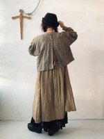 画像11: MARCHE' DE SOEUR／グレンチェックリネンショートジャケット・ヴィンテージカーキ (11)
