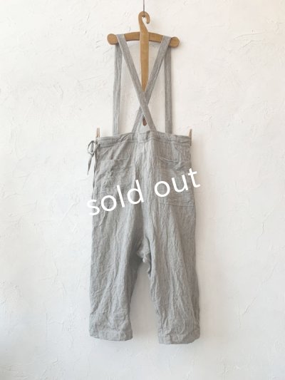 画像10: MARCHE' DE SOEUR/ふっくら織シャンブレーリネンサスペンダーパンツ・杢グレー