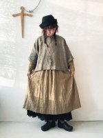 画像10: MARCHE' DE SOEUR／グレンチェックリネンショートジャケット・ヴィンテージカーキ (10)