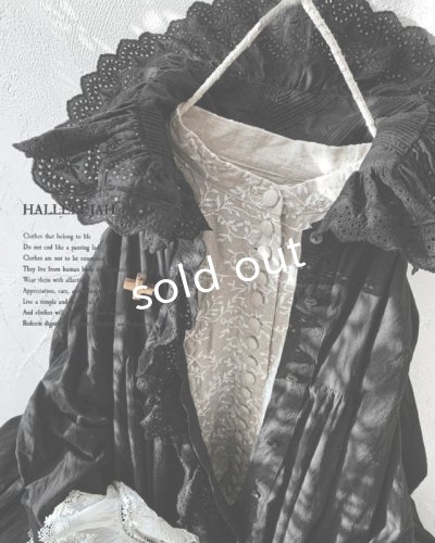 画像11: HALLELUJAH/Chemiscs de nuit 19c siecle 1800年代ナイトローブ・Black