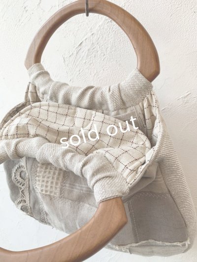 画像8: ecru-ke／木の持ち手バッグ・パッチワーク