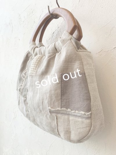 画像5: ecru-ke／木の持ち手バッグ・パッチワーク