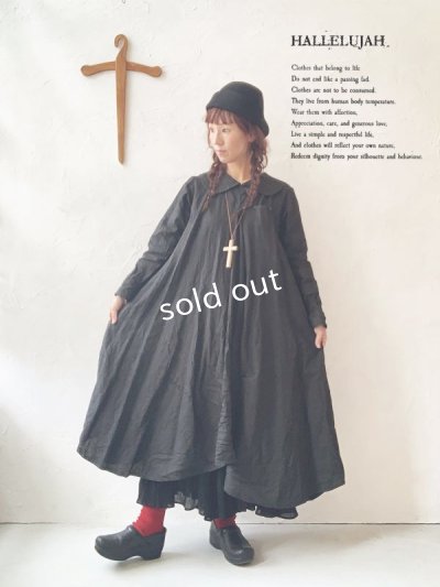 画像1: HALLELUJAH／Robe  a col claudine(1900)クロディーヌの襟のドレス・Black