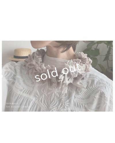 画像6: toromeco／裂き編みフリルの首飾り・mauve