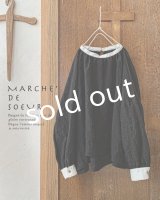 MARCHE' DE SOEUR／チャーチカフスブラウス・黒×エクリュ