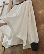 画像9: MARCHE' DE SOEUR／チャーチカフスブラウス・黒×エクリュ (9)