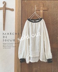MARCHE' DE SOEUR／チャーチカフスブラウス・エクリュ×黒