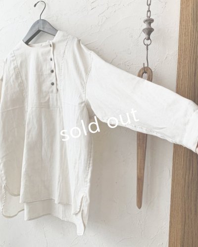 画像6: je suis comme je suis/「佇む」プルオーバーシャツ・アンティークミルクホワイト