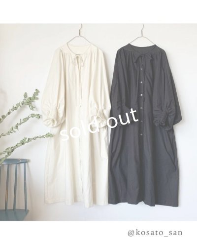 画像3: kosatofuku／バルーンスリーブのギャザーワンピース