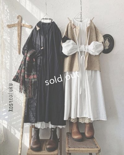 画像1: kosatofuku／シャーリングギャザーのドレス