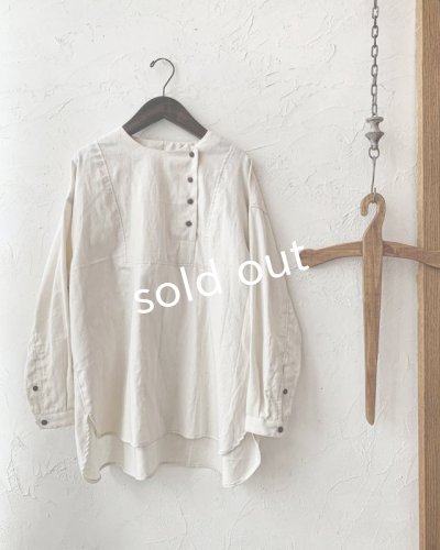 画像3: je suis comme je suis/「佇む」プルオーバーシャツ・アンティークミルクホワイト