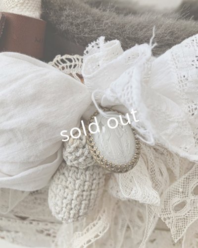 画像4: pollenbienco/アンティークレースとファーのラウンドバッグ
