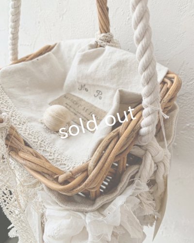 画像6: pollenbienco/アンティークレースと十字架のショルダーバスケット