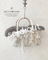 pollenbienco／アンティークレースとファーのラウンドバッグ