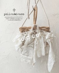 pollenbienco／アンティークレースと十字架のショルダーバスケット