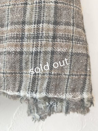 画像8: MARCHE' DE SOEUR／ブルターニュのワンピース・ウールリネン アンティークチェック生成り