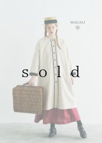 MAGALI /コットンリネンバイカラーローブコート・アイボリー