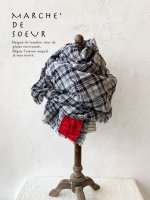 画像1: MARCHE' DE SOEUR／大判チェックストール (1)