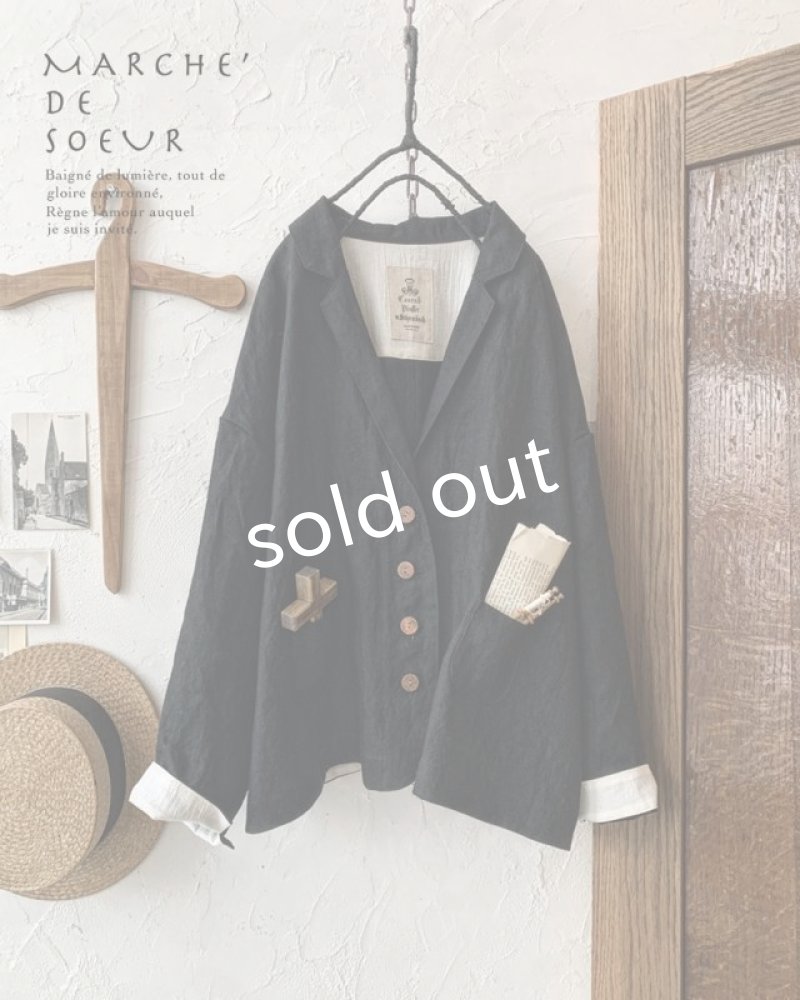画像1: MARCHE' DE SOEUR／ハックルベリージャケット・黒 (1)