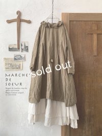 MARCHE' DE SOEUR／フリル襟のチュニック・ブラウンカーキ
