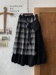 画像1: MARCHE' DE SOEUR／種蒔きポケットのスカート・黒チェック (1)
