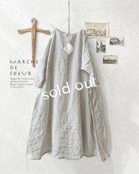 MARCHE' DE SOEUR／レース付きフレンチワンピース・アンティークグレー