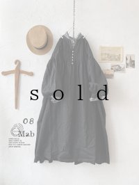 08mab/ピンタックボリュームお袖ワンピース・ブラック