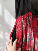 画像4: MARCHE' DE SOEUR／ワイドタックワンピース・赤チェック (4)