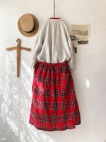画像7: MARCHE' DE SOEUR／サイドリボンエプロン・赤チェック (7)