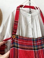 画像3: MARCHE' DE SOEUR／サイドリボンエプロン・赤チェック (3)