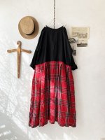 画像7: MARCHE' DE SOEUR／ワイドタックワンピース・赤チェック (7)