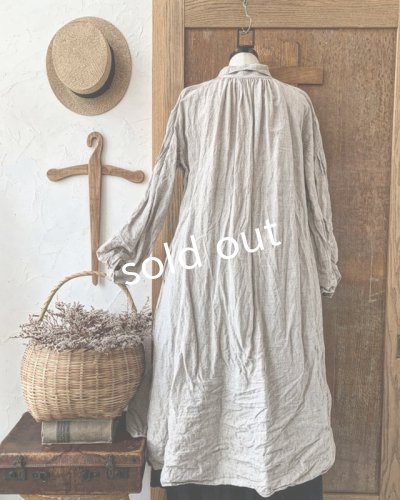 画像7: HALLELUJAH／1890's Bourgeron 羊飼いシャツワンピース・flax