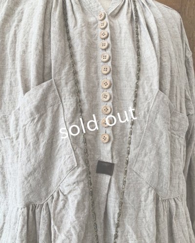 画像4: HALLELUJAH／1890's Bourgeron 羊飼いシャツワンピース・flax