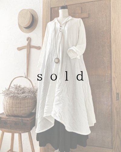 画像2: HALLELUJAH／Robe de femme de chambre 小間使いローブ衿付・off white