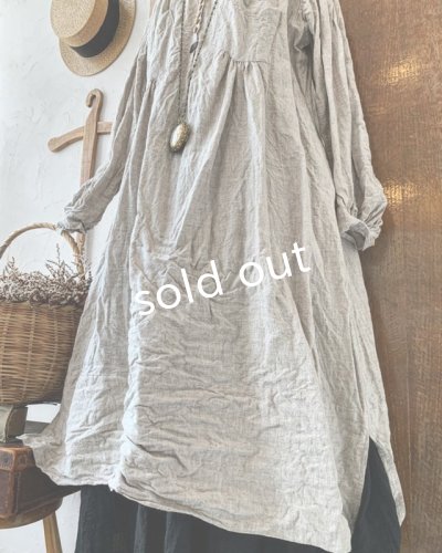 画像5: HALLELUJAH／1890's Bourgeron 羊飼いシャツワンピース・flax