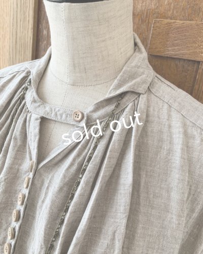 画像3: HALLELUJAH／1890's Bourgeron 羊飼いシャツワンピース・flax