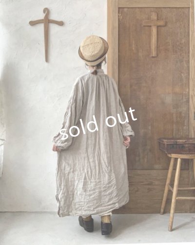 画像13: HALLELUJAH／1890's Bourgeron 羊飼いシャツワンピース・flax