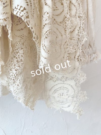 画像5: pollenbienco/アンティークレースと十字架のギャザーブラウス ・D