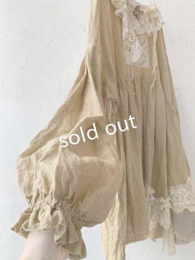 画像7: pollenbienco/アンティークレースと十字架のギャザーブラウス ・C