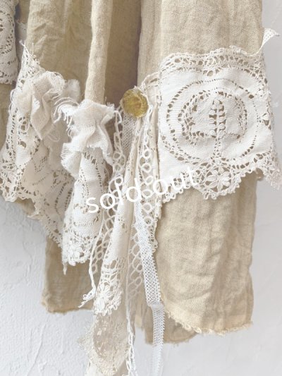 画像5: pollenbienco/アンティークレースと十字架のギャザーブラウス ・C