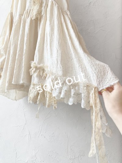 画像6: pollenbienco/アンティークレースと十字架のギャザーブラウス ・B