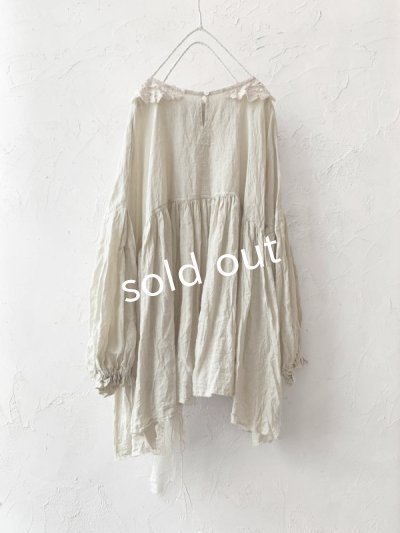 画像9: pollenbienco/アンティークレースと十字架のギャザーブラウス ・A