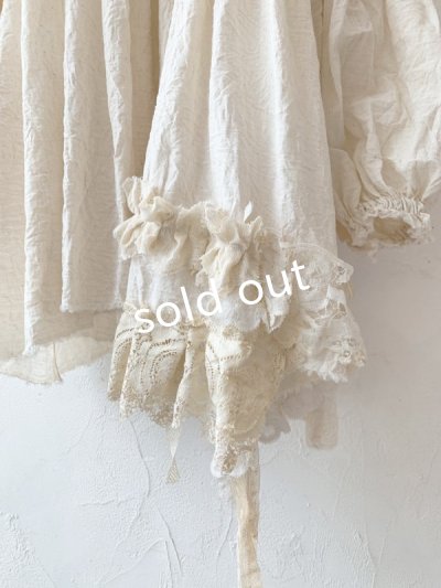 画像5: pollenbienco/アンティークレースと十字架のギャザーブラウス ・B