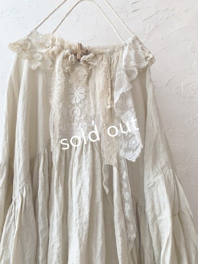 画像3: pollenbienco/アンティークレースと十字架のギャザーブラウス ・A