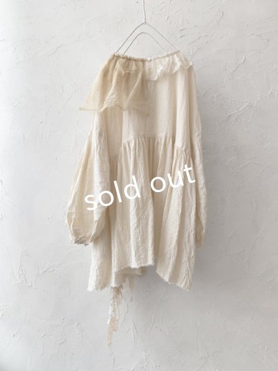 画像8: pollenbienco/アンティークレースと十字架のギャザーブラウス ・B