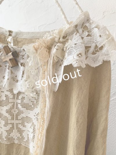 画像3: pollenbienco/アンティークレースと十字架のギャザーブラウス ・C