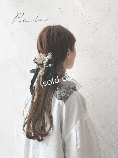 画像1: pollenbienco／アンティークレースのウィッグバレッタ・A