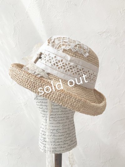 画像7: pollenbienco／アンティークレースのハット