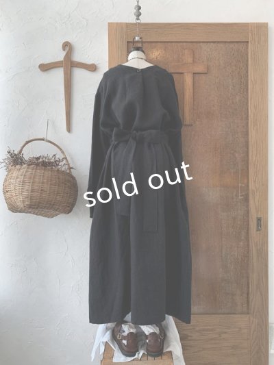 画像3: kosatofuku／リネンのナースワンピース・ブラック