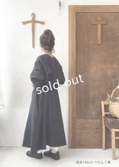 画像6: kosatofuku／リネンのナースワンピース・ブラック